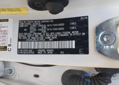 2018 Toyota 4Runner Limited from USA, damaged, VIN JTEZU5JR6J5179554